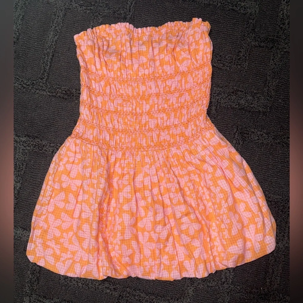 *NWOT* Free People Annalise Mini Dress - Shell Coral Combo